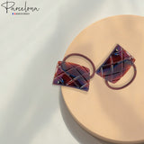 Parcelona French Quilted Rectangle Shell  Elastic Flexible Hair Ties