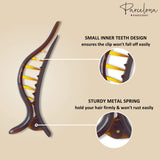Parcelona French Brill Beak Mini Set of 2 Black Shell Side Slide Jaw Hair Claw