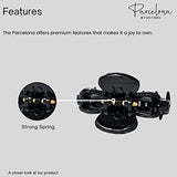Parcelona French Petite Very Small 1" Set of 3 Hair Claws (Black-Shell-Clear)