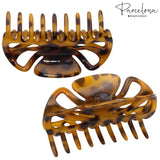 Parcelona French Glossy Belle Large Celluloid Hair Claw for Women