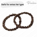 Parcelona Flexible Set of 4 Chenille Ponytail Holder Elastic Hair Ties
