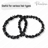 Parcelona Flexible Set of 4 Chenille Ponytail Holder Elastic Hair Ties
