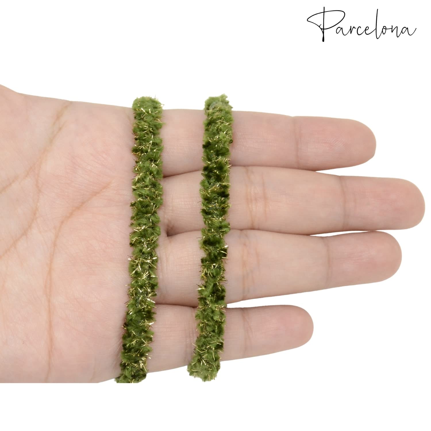 Parcelona Flexible Set of 4 Chenille Ponytail Holder Elastic Hair Ties
