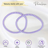 Parcelona Thin Stripes Set of 4 Ponytail Holder Elastic Hair Ties  for Women