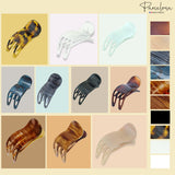Parcelona French Simply Bear Paw Medium 3” Celluloid Hair Claw Clip for Women