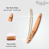 French Amie Narrow Oblong Small Set of 2 Hair Slide-in Barrette Clips