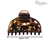 Parcelona France New Jardin Medium Covered Spring Shell Jaw Hair Claw Clip