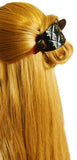 Parcelona French Royal Arch Crystals Shell Hair Slide Pin Thru Ponytail Holder B