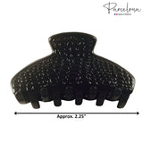 Parcelona France Croco Small Celluloid Black Claw Jaw Hair Clip Clutcher