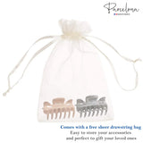 Parcelona French Classic Small 2.5" Celluloid Set of 2 Jaw Hair Claws for Women