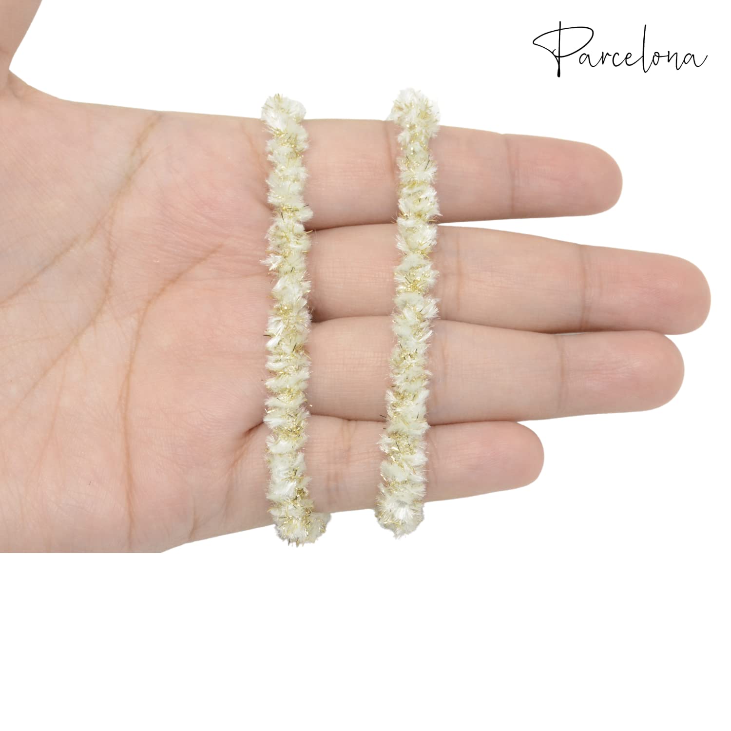 Parcelona Flexible Set of 4 Chenille Ponytail Holder Elastic Hair Ties