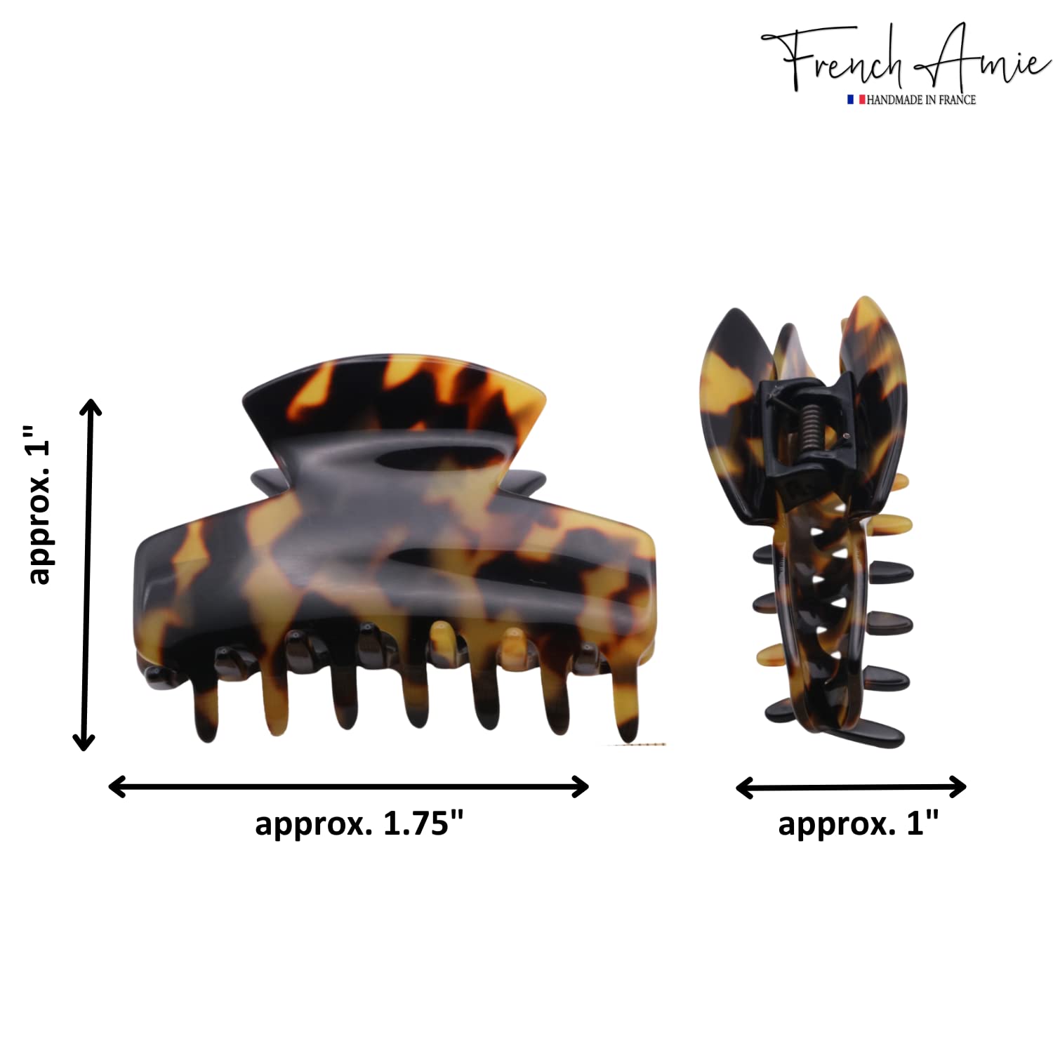 French Amie Chic Small Handmade Cellulose Acetate Jaw Hair Claw Clips