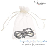 Parcelona French Ribbon Knot Infinity Small Celluloid Hair Barrettes for Women