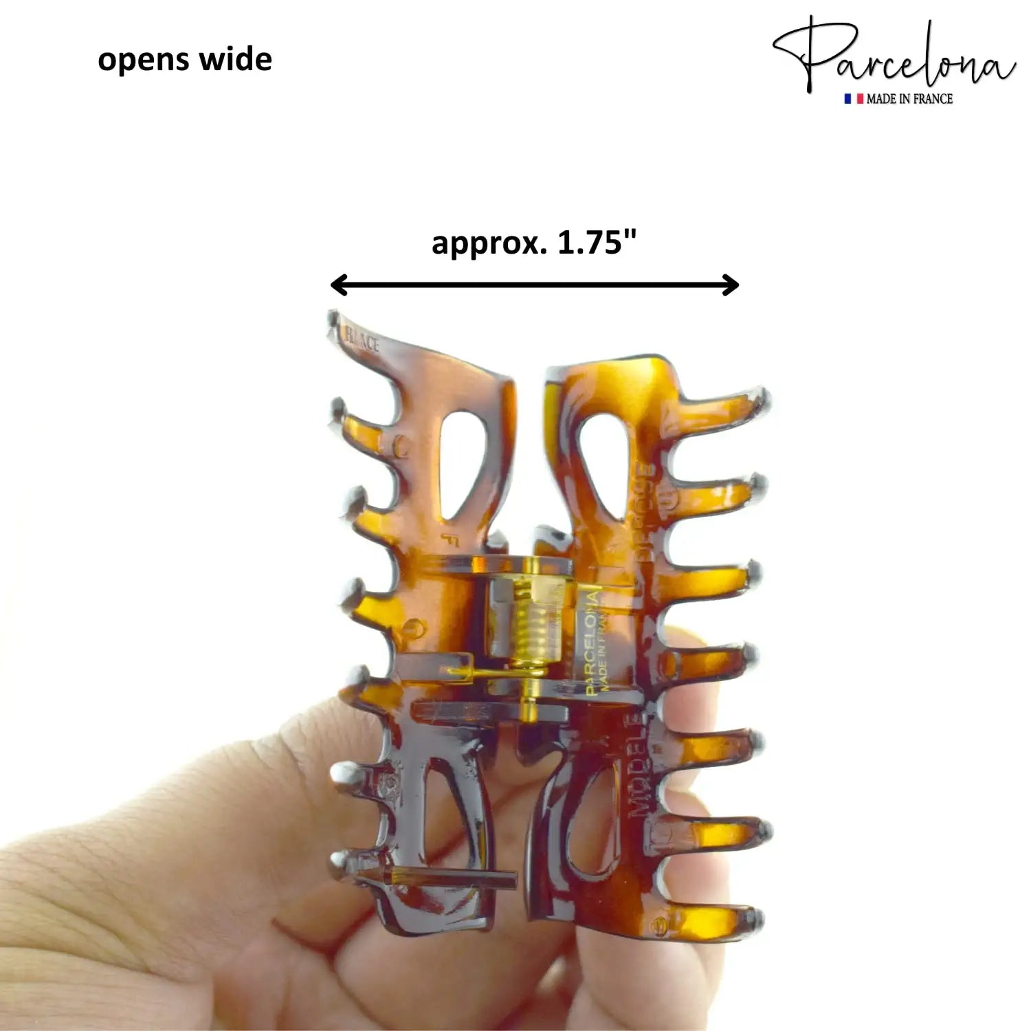 Parcelona French Classic Small 2.5" Celluloid Set of 2 Jaw Hair Claws for Women