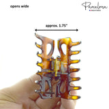Parcelona French Classic Small 2.5" Celluloid Set of 2 Jaw Hair Claws for Women