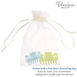 Parcelona French Classic Small 2.5" Celluloid Set of 2 Jaw Hair Claws for Women