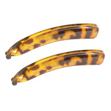 Parcelona French Small 3 ¾” Celluloid Set of 2 Banana Hair Clips for Women