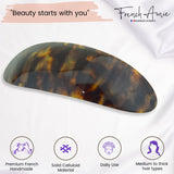French Amie Oval Volume Large Celluloid Handmade Barrette(Shaded Yellow Tokyo)
