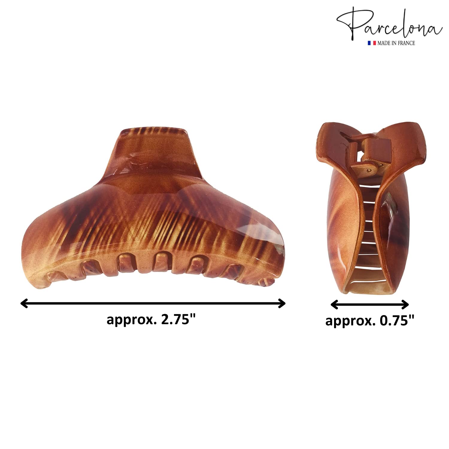 Parcelona French Elegant Medium 2 3/4" Cellulose Jaw Hair Claw Clip for Women
