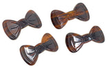 Parcelona French Flat Bow Knot Brown Small 2” Hair Clip Barrettes- 4pcs