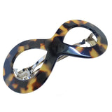 French Amie Infinity Loop 3” Celluloid Handmade Automatic Hair Barrette