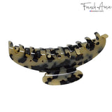 French Amie Contour Large 4 ¾” Celluloid Handmade Jaw Hair Claw Clip for Women