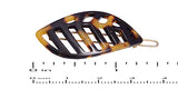 French Amie Leaf Small Tokyo & Onyx Handmade Barrette Snap on Hair Pin Clip