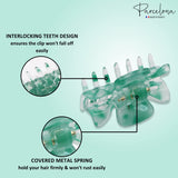 Parcelona French Classic 1.5" Small Celluloid Set of 3 Hair Claws for Women