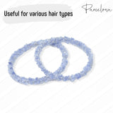 Parcelona Flexible Set of 4 Chenille Ponytail Holder Elastic Hair Ties