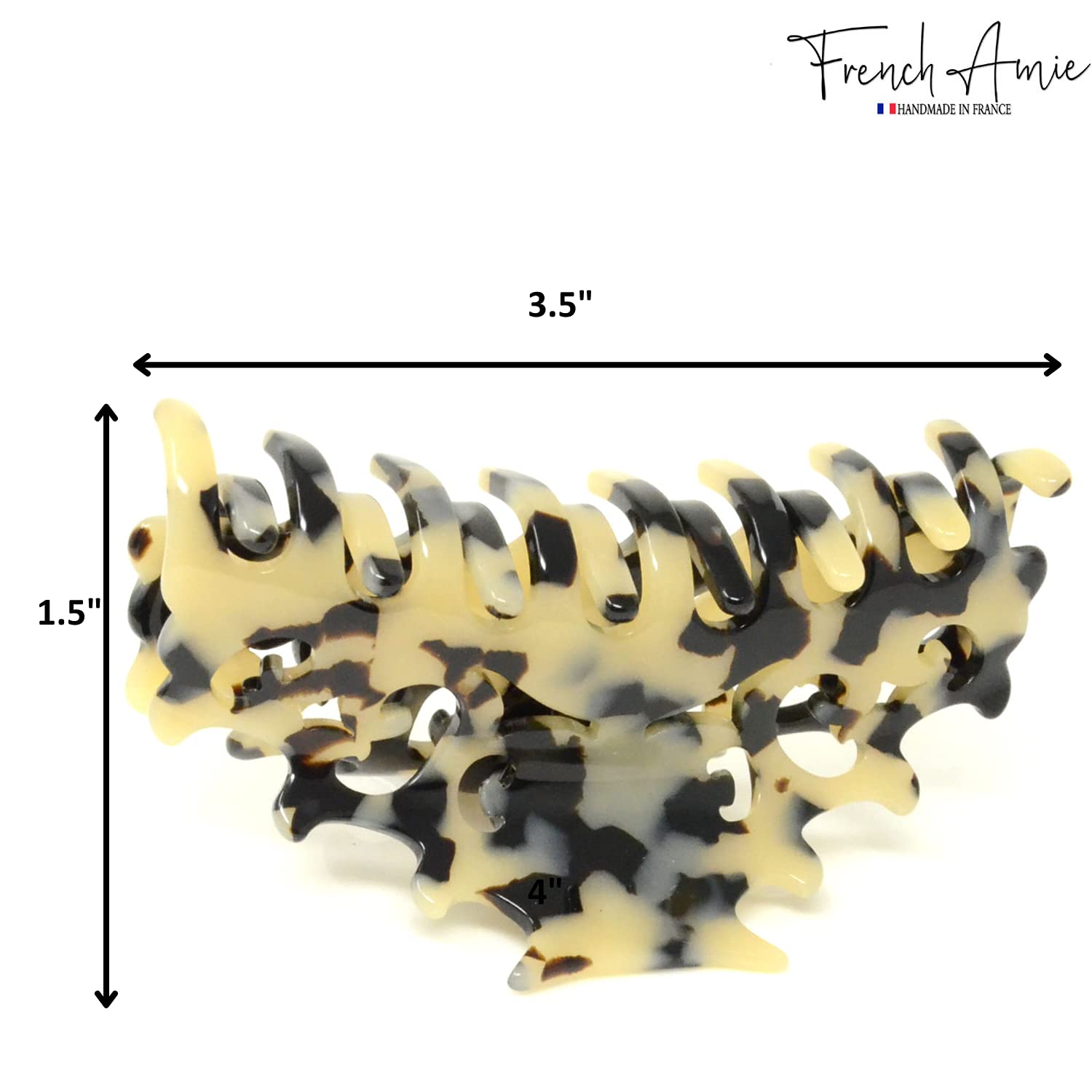 French Amie Beau Medium Handmade Cellulose Jaw Hair Claw for Women and Girls