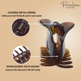 Parcelona French Swift Shell Jaw Hair Claw Clip Clamp with Covered Spring