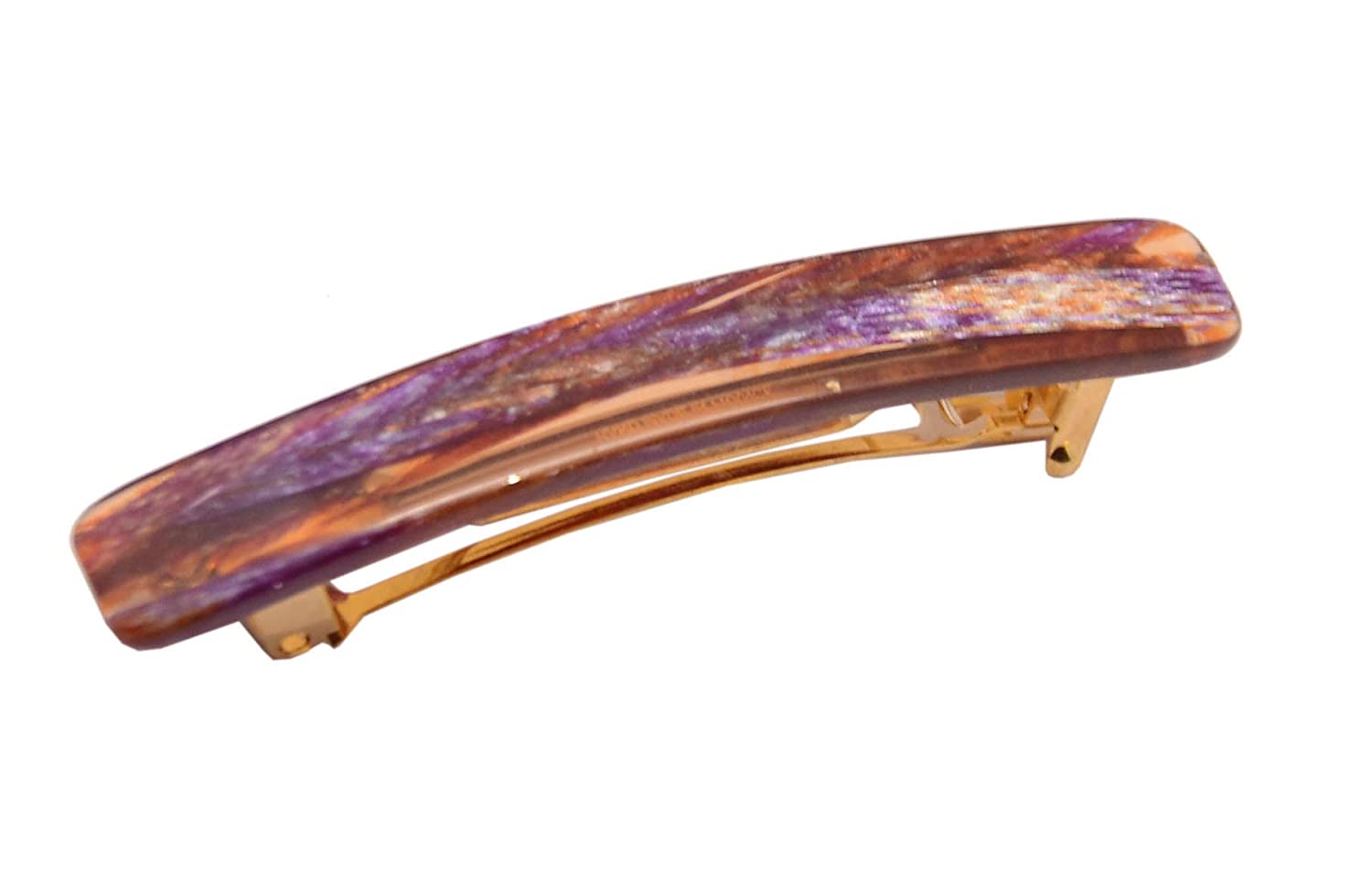 French Amie Small 2 1/4" Celluloid Handmade Hair Barrette for Women and Girls