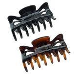 Parcelona French Classic 3" Medium Celluloid Hair Claws for Women & Girls (2Pcs)
