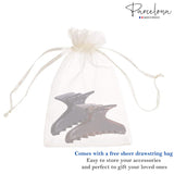 Parcelona French PINCH Medium Set of 2 Tortoise Shell Black Jaw Hair Claw Clip