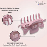 Parcelona French Classic Small 2.5" Celluloid Set of 2 Jaw Hair Claws for Women