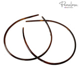 Parcelona French Ultra Thin Brown Celluloid Set of 2 Flexible Hair Headband