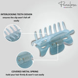 Parcelona French Classic Small 2.5" Celluloid Set of 2 Jaw Hair Claws for Women