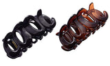 Parcelona French COOL Set of 2 Tortoise Shell Brown Black Jaw Hair Claw Clip