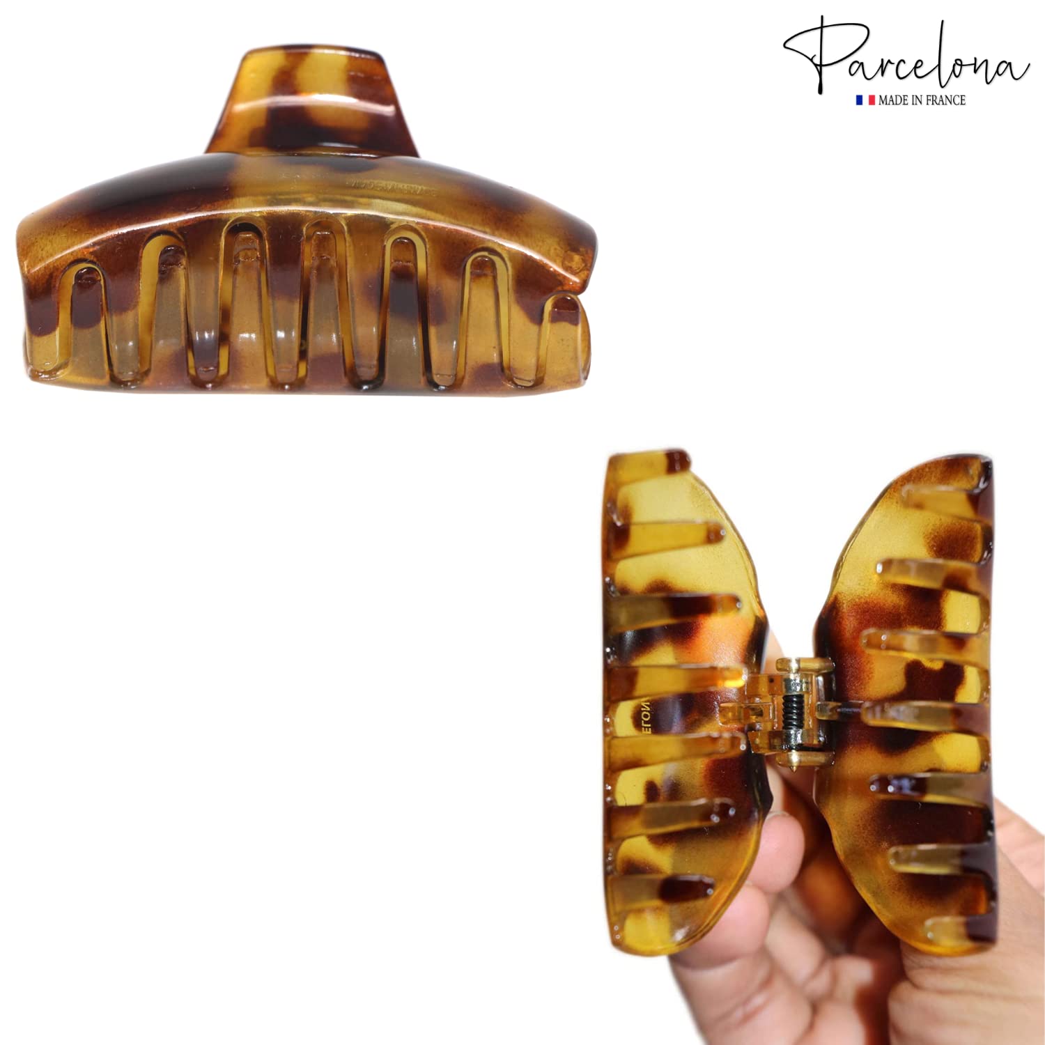 Parcelona French Elegant Medium 2 3/4" Cellulose Jaw Hair Claw Clip for Women