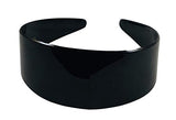 Parcelona French Broad Black 2 Inch Wide Flexible Hair Headband for Girls