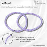 Parcelona Thin Stripes Set of 4 Ponytail Holder Elastic Hair Ties  for Women