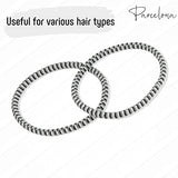 Parcelona Thin Stripes Set of 4 Ponytail Holder Elastic Hair Ties  for Women