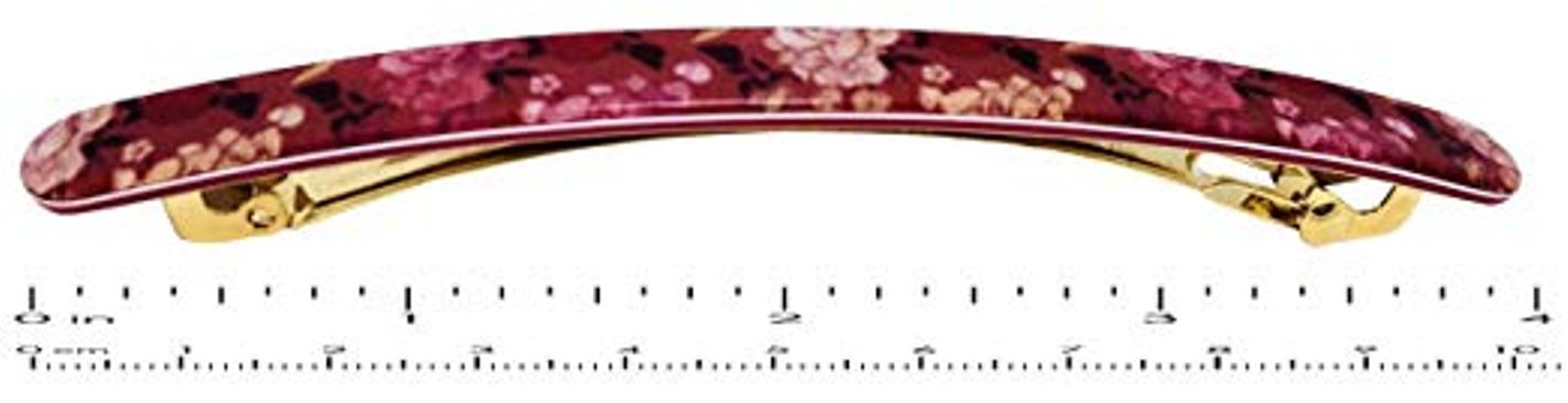 French Amie Skinny Lean Black Rounded Edges Handmade Hair Clip Barrette