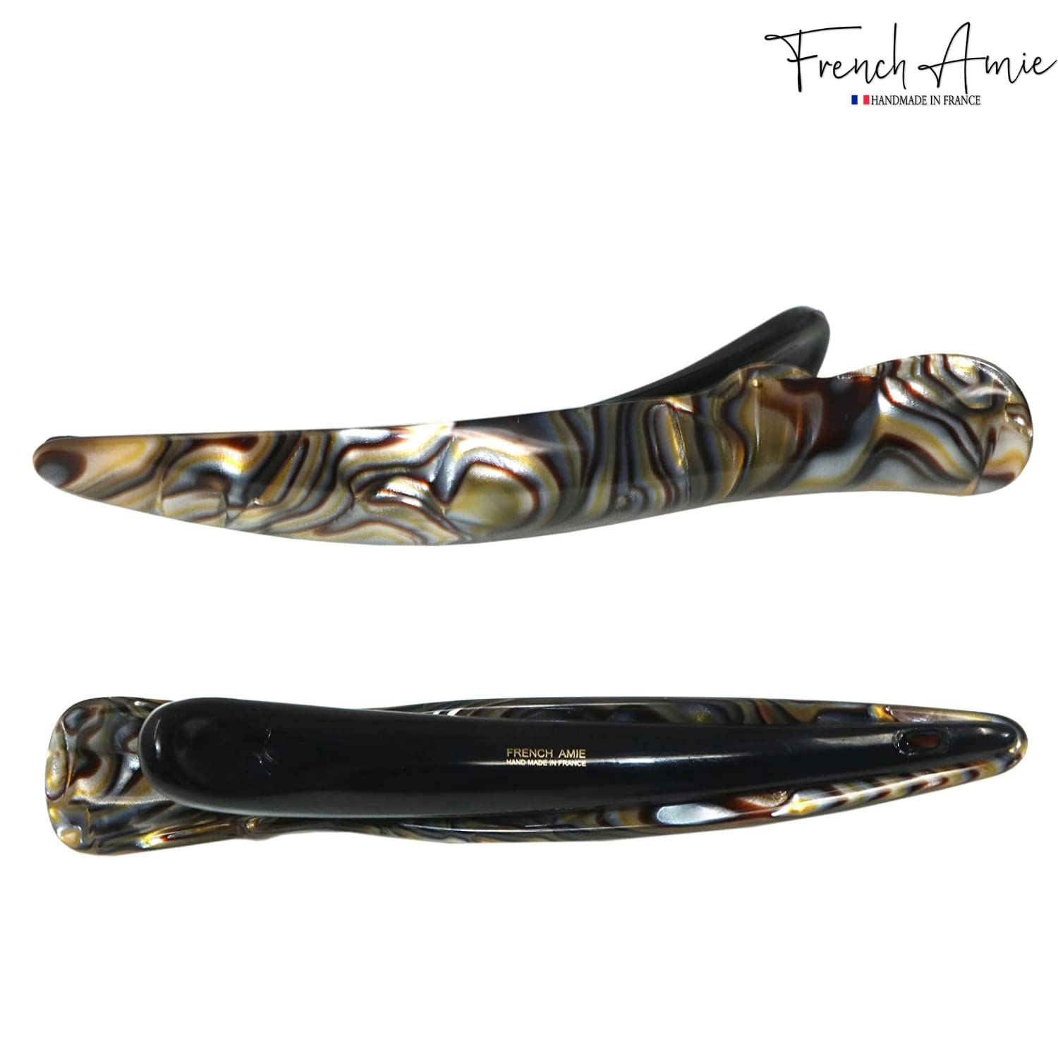 French Amie Large Brill Beak Handmade Salon Hinge Hair Side Slider