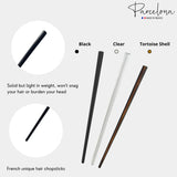 Parcelona French Classic Cellulose Acetate Large Hair Sticks(3 pcs)