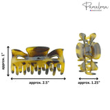 Parcelona French Classic Small 2.5" Celluloid Set of 2 Jaw Hair Claws for Women