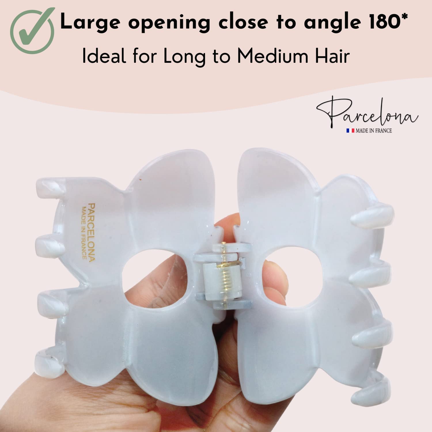 Parcelona French Big Flower Hair Claw 2.75" Jaw Clip Cellulose Acetate Hair Accessories
