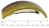 Parcelona French Brown Yellow Olive Curved Celluloid Volume Hair Clip Barrette