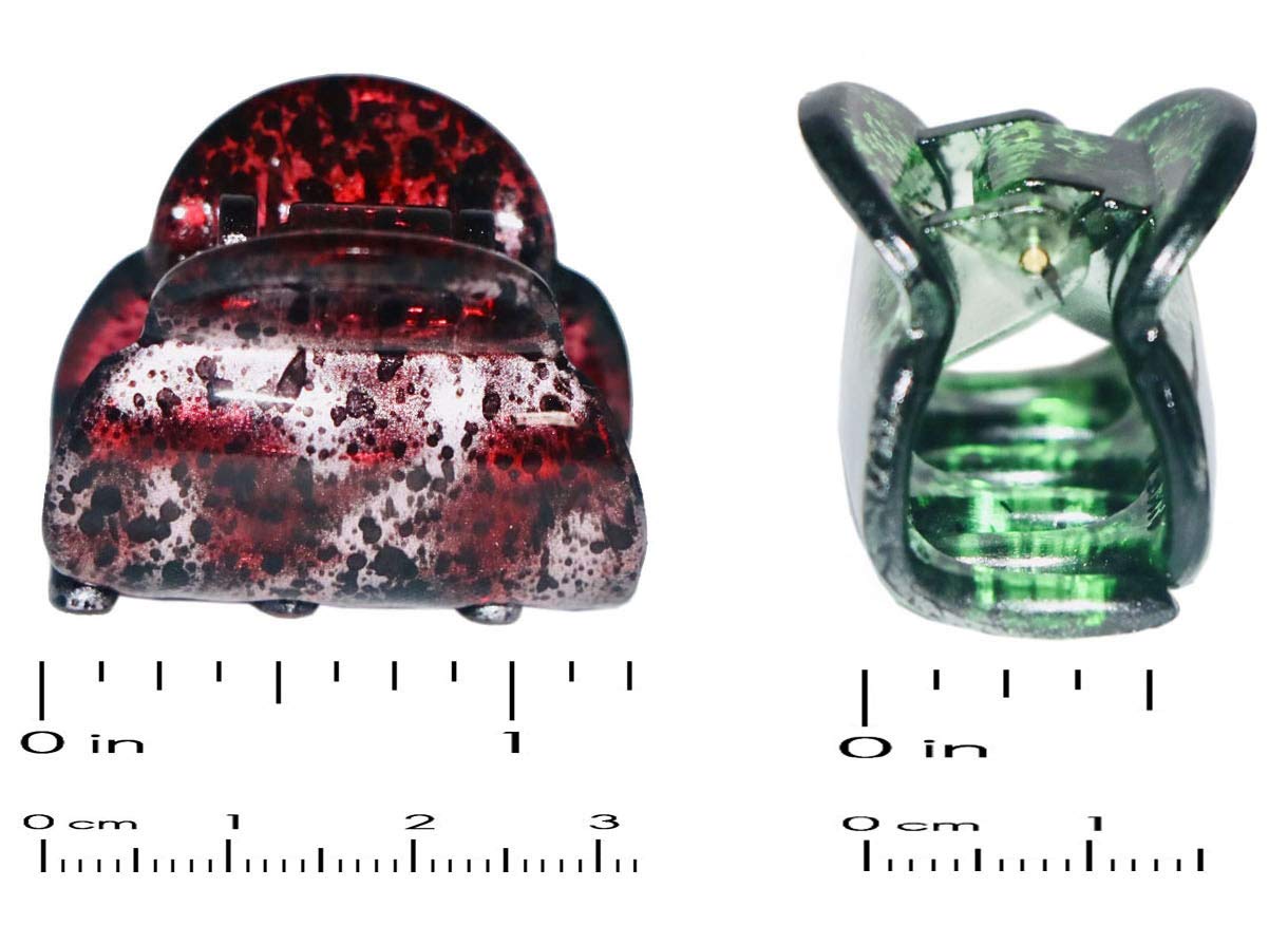 Parcelona French Sparkled Black Dots Red and Green Hair Claws