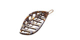 French Amie Leaf Small Tokyo & Onyx Handmade Barrette Snap on Hair Pin Clip